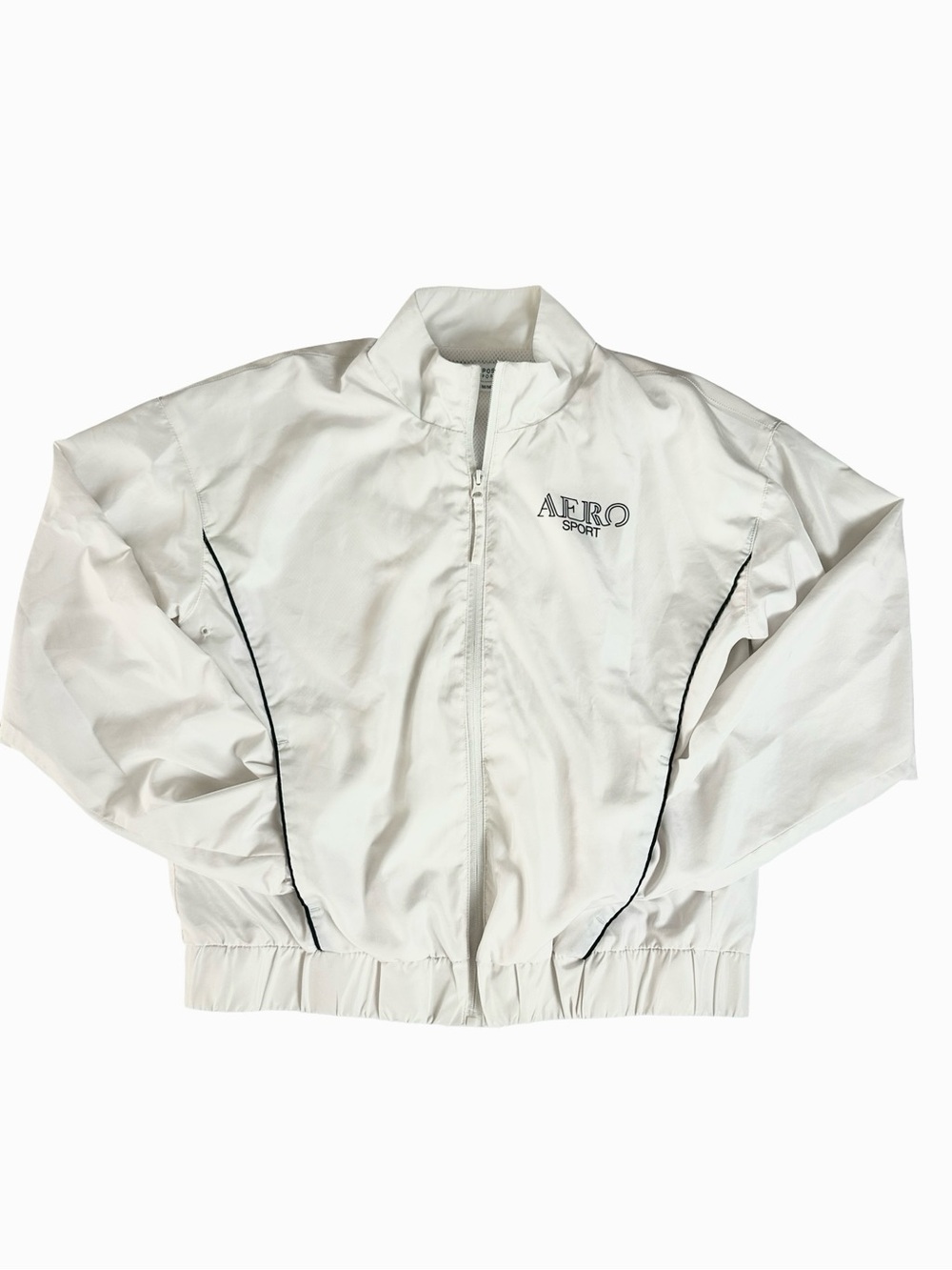 Aeropostale Cream White Zip-Up Track Jacket